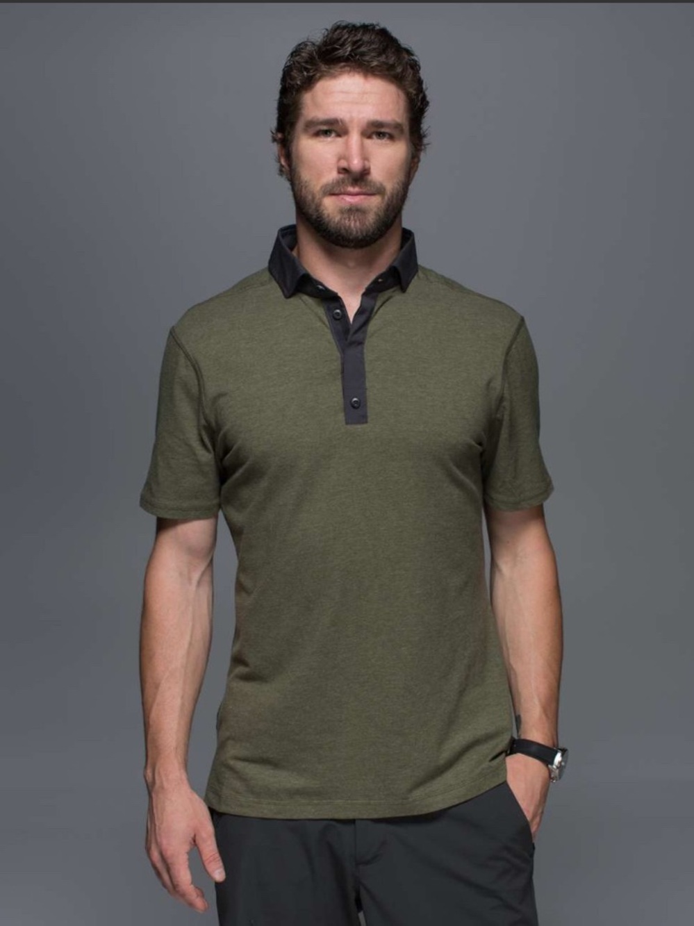 Lululemon Men’s Post Practice Polo
Heathered Fatigue Green / Soot Size XL